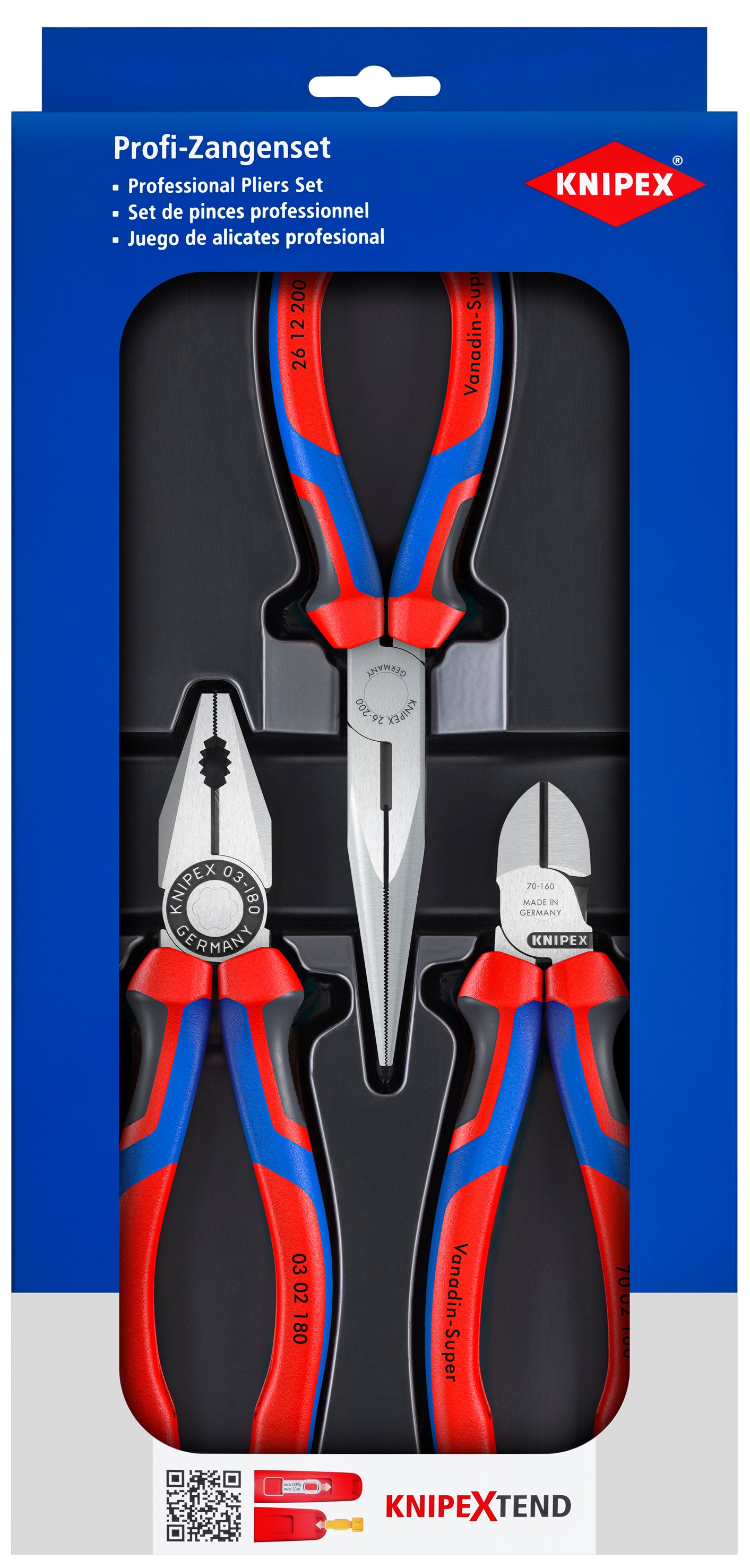 Knipex 00 20 11 3 Pc Multi-Component Combination, Long Nose, Diagonal Set - image 2