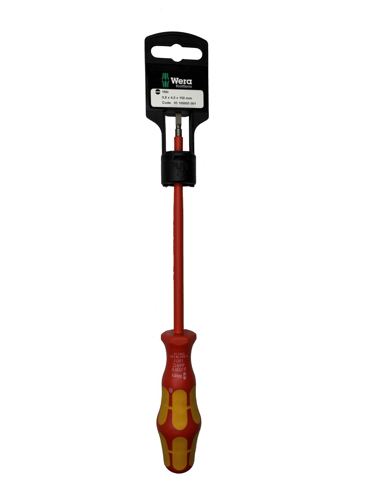 Wera 05100005001 160I 0,8 X 4,0 X 150 MM HANG-TAG VDE-INSULATED SCREWDRIVER