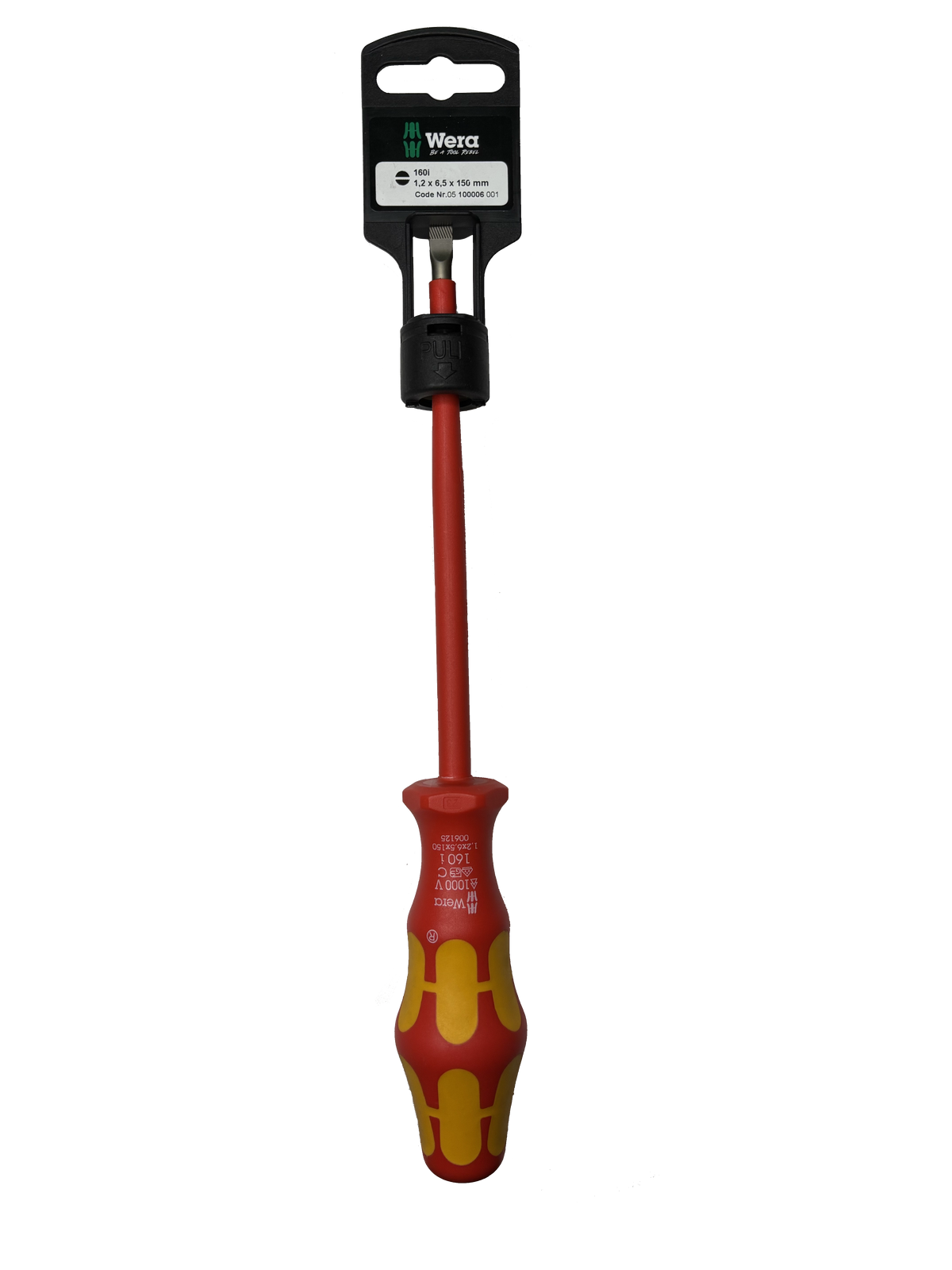 Wera 05100006001 160I 1,2 X 6,5 X 150 MM HANG-TAG VDE-INSULATED SCREWDRIVER