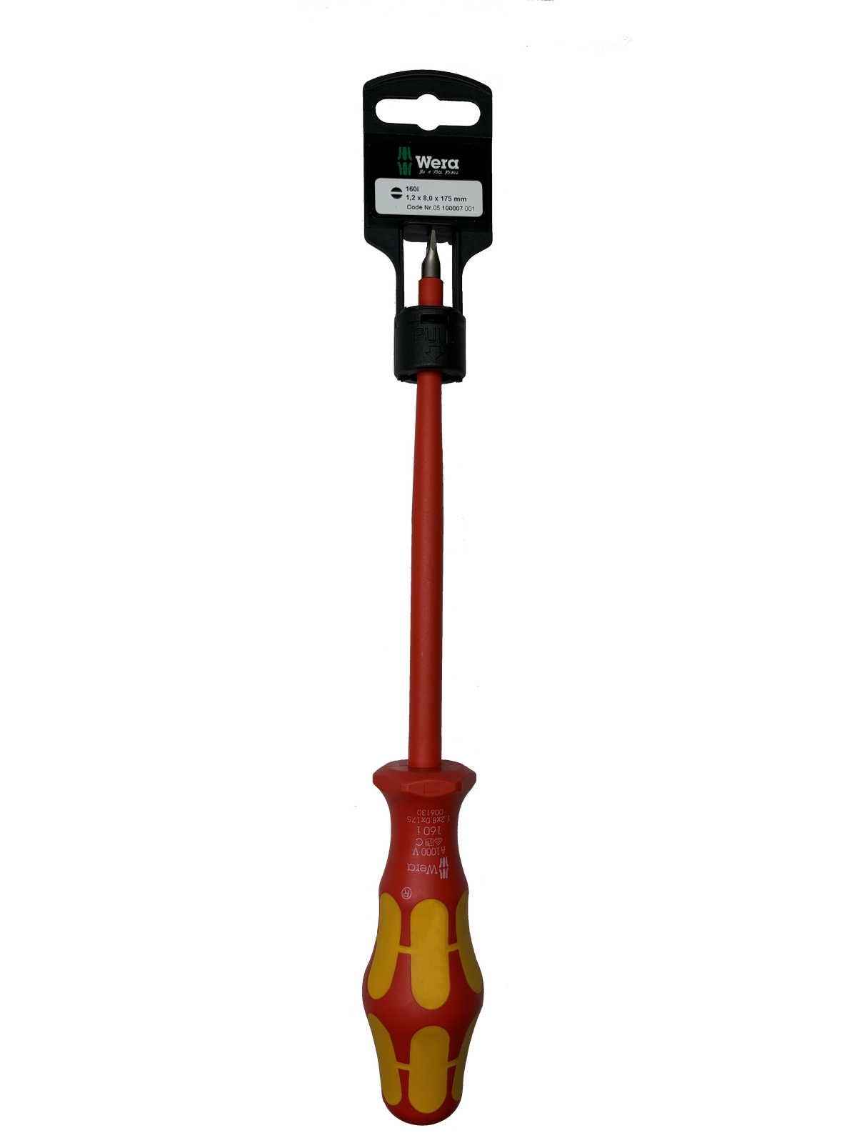 Wera 05100007001 160I 1,2 X 8,0 X 175 MM HANG-TAG VDE-INSULATED SCREWDRIVER