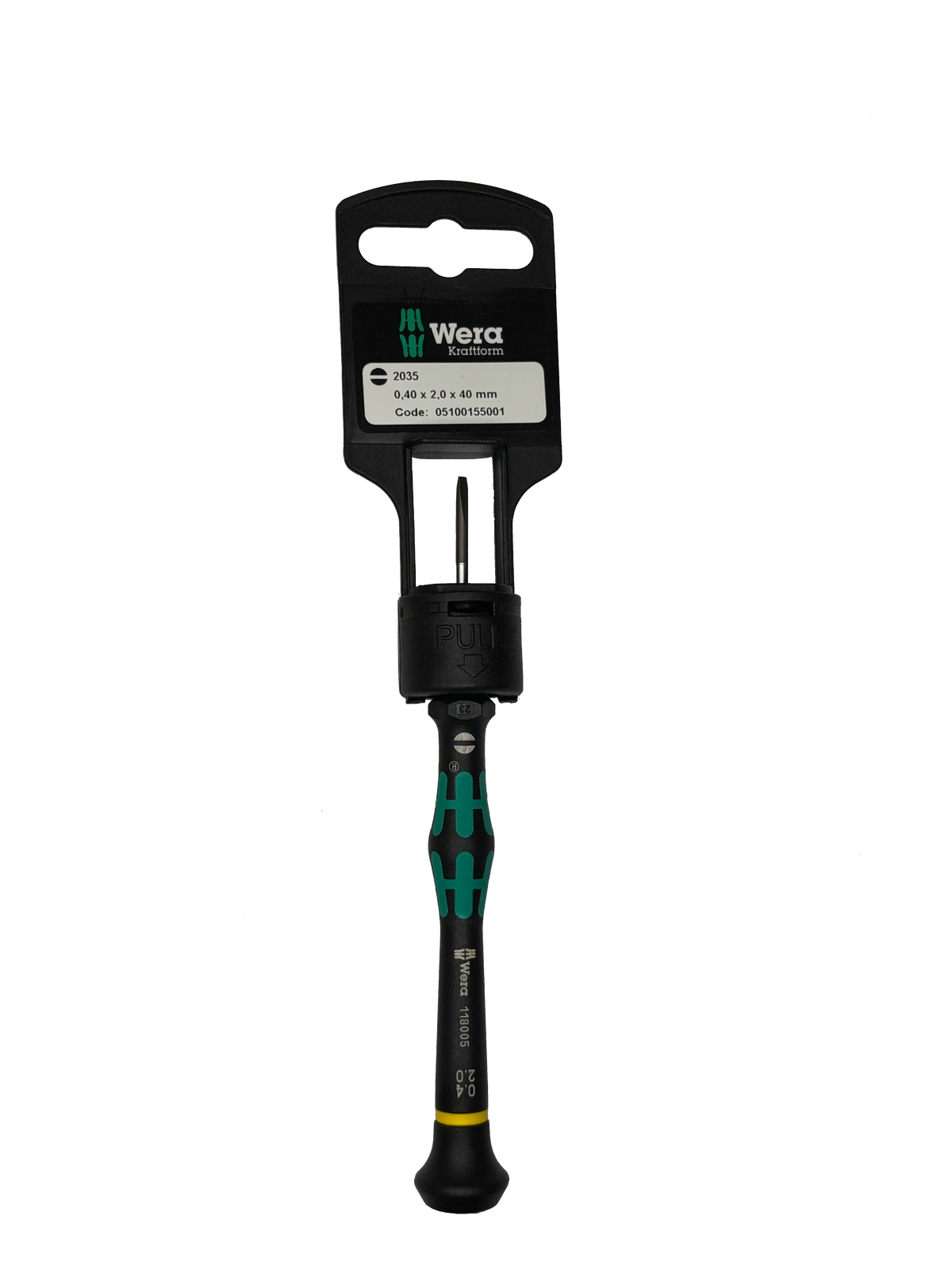 Wera 05100155001 2035 0,40 X 2,0 X 40 MM HANG-TAG MICRO S/DRIVER FOR SLOTTED SCREWS