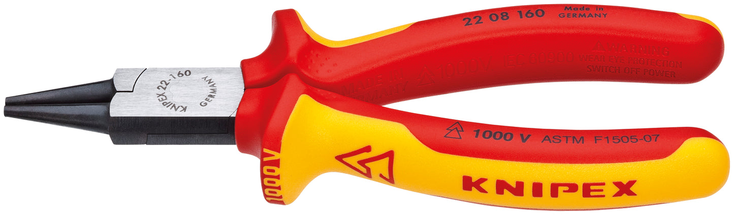 Knipex 22 08 160 SBA Round Nose Pliers-1000V Insulated - KNIPEX Tools
