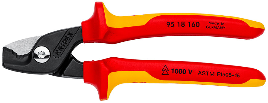 Knipex 95 18 160 US StepCut Cable Shears-1000V Insulated - KNIPEX Tools