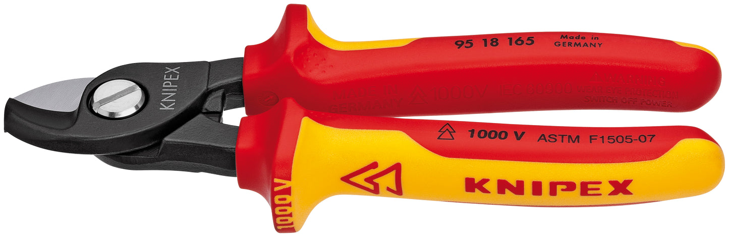 Knipex 95 18 165 SBA Cable Shears-1000V Insulated - KNIPEX Tools