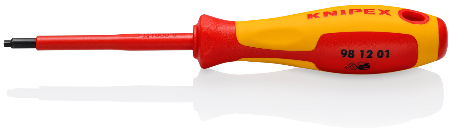 Knipex 98 12 01 Square Drive Screwdriver, 3 1/8"-1000V Insulated, R1 - KNIPEX Tools