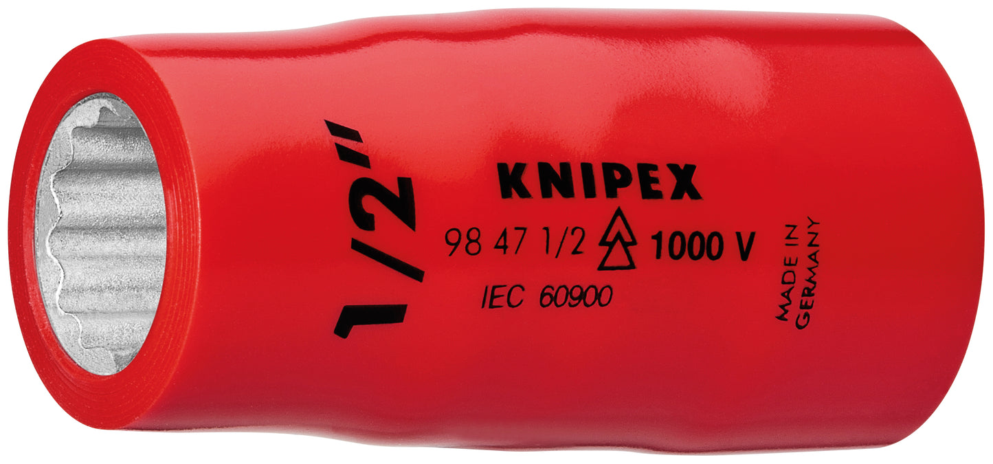 Knipex 98 47 1/2" Hex Socket, 1/2" Drive-1000V Insulated 1/2" - KNIPEX Tools