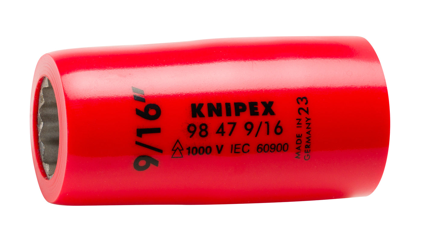 Knipex 98 47 9/16" Hex Socket, 1/2" Drive-1000V Insulated 9/16" - KNIPEX Tools