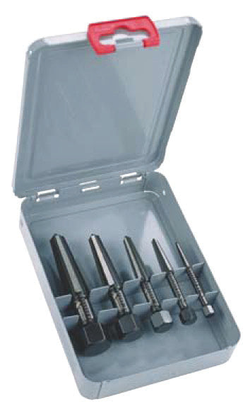 Knipex 9R 471 901 3 Screw Extractor Double-Edged Set 5 Parts (Size 1-5 In Metal Case) - KNIPEX Tools