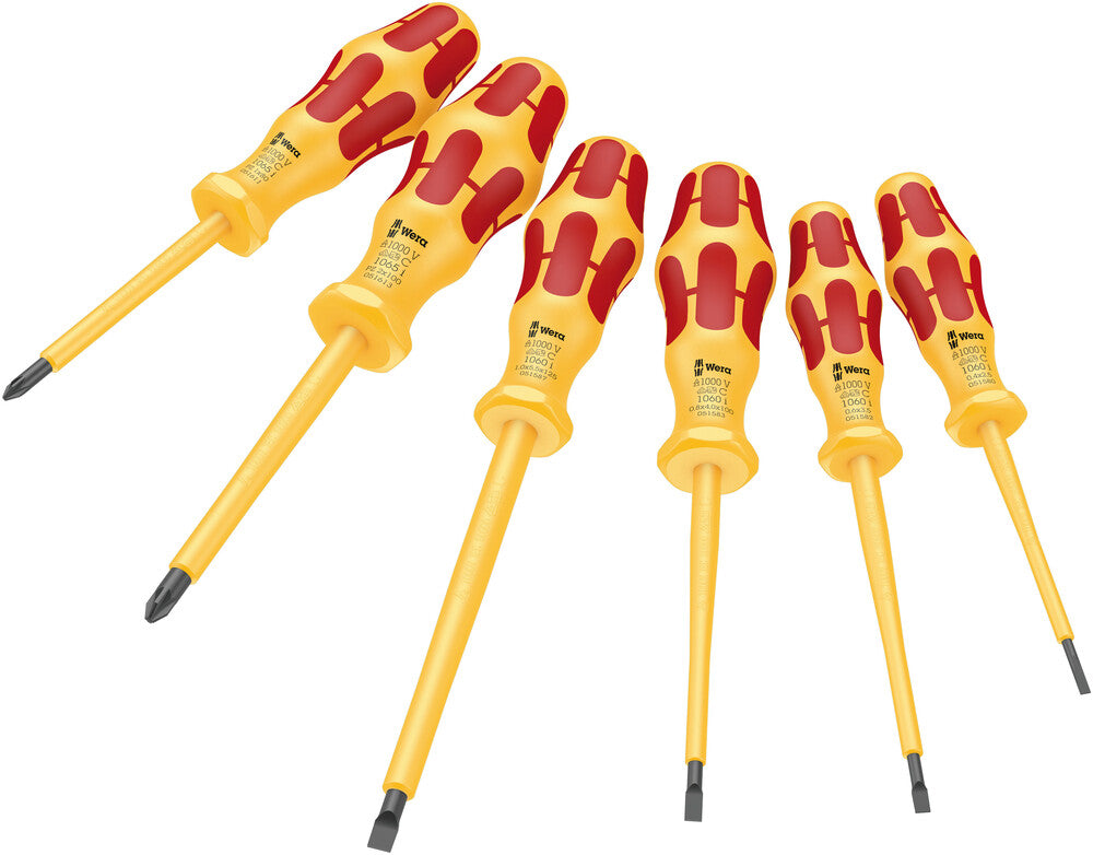 WERA 05051576001 1060 I/1065 I/6 KRAFTFORM VDE SCREWDRIVER SET, 6 PIECES