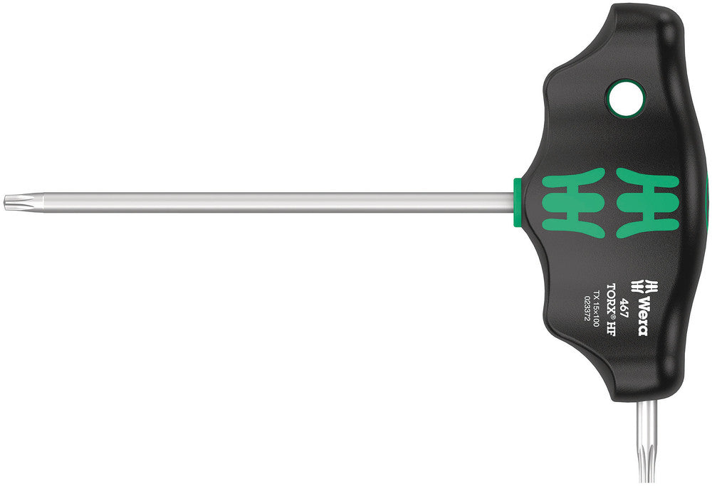 WERA 05023372001 467 TX HF 15 X 100 MM T-HANDLE TORX DRIVER WITH HOLDING FUNCTION