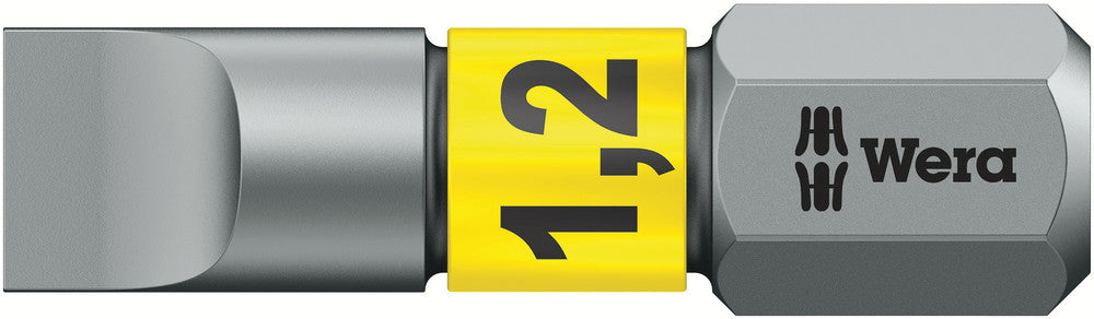 WERA 05056068001 800/1 BTZ 1.2 X 6.5 X 25 MM SLOTTED BITS, BITORSION