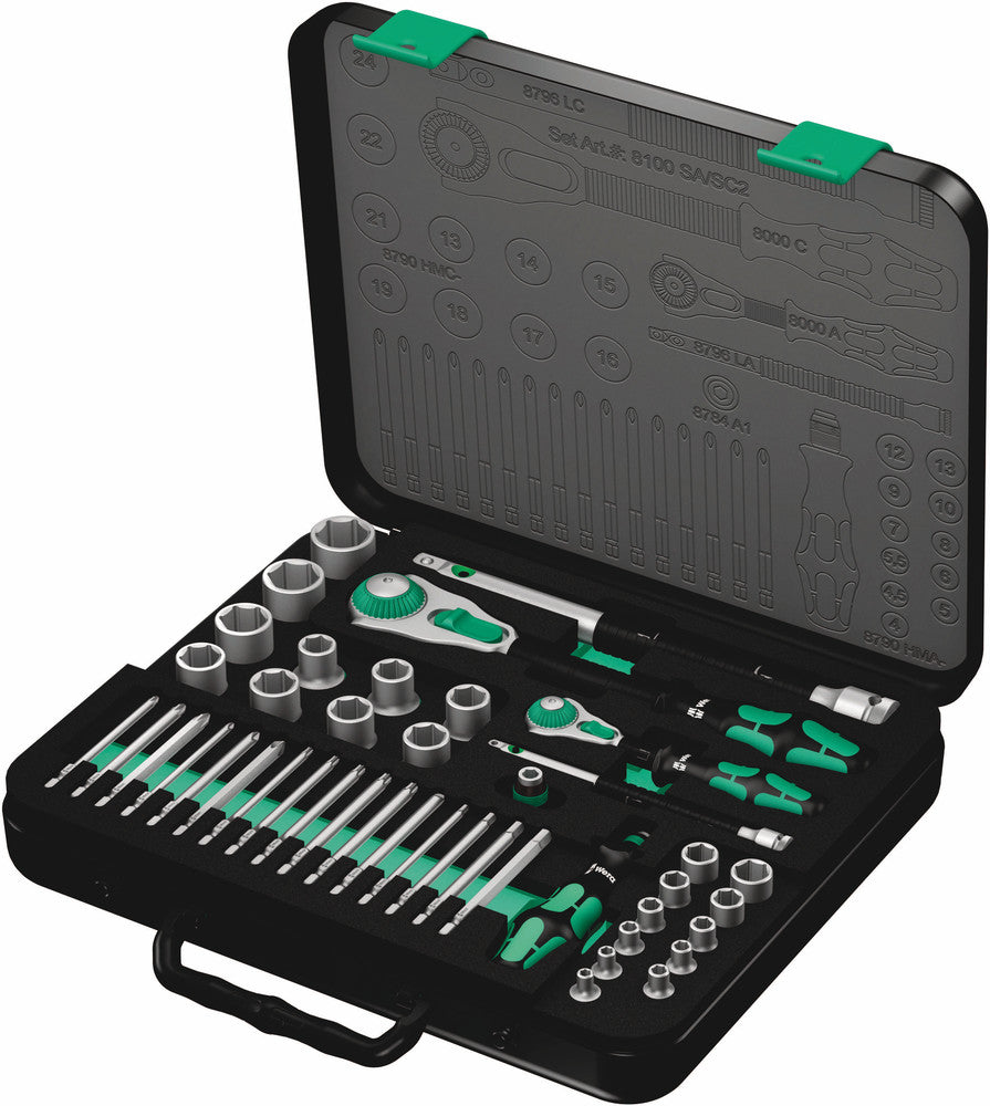 WERA 05160785001 8100 SA/SC 2 ZYKLOP ZYKLOP 1/2 AND 1/4 DR. SET 1