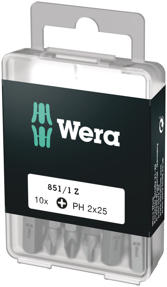 WERA 05072402001 851/1 Z PH 3 X 25 MM DIY-BOX BITS FOR PHILLIPS SCREWS DIY-BOX (10 PCS)