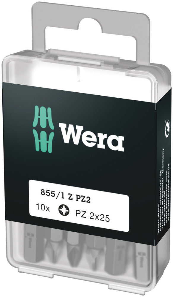 WERA 05072404001 855/1 Z PZ 2 X 25 MM DIY-BOX POZIDRIV-BITS DIY-BOX (10 PCS)