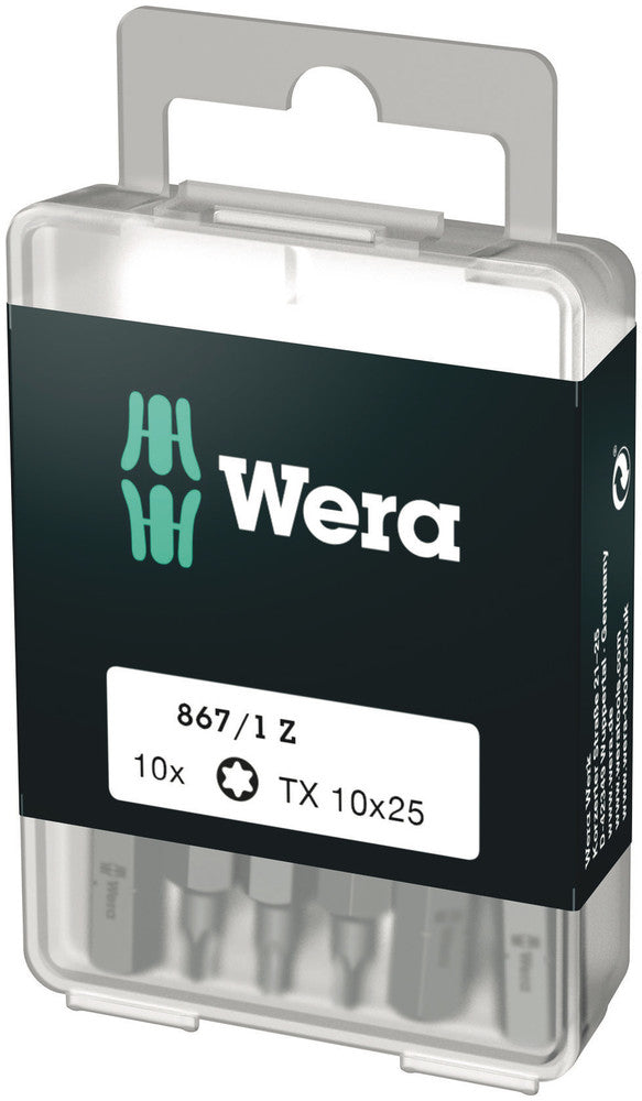 WERA 05072406001 867/1 Z TX 10 X 25 MM DIY-BOX BITS FOR TORX SOCKET SCREWS DIY-BOX (10 PCS)