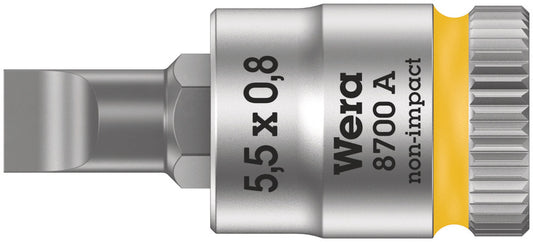 WERA 05003320001 8700 A FL ZYKLOP BIT SOCKET WITH 1/4" DRIVE, FL 0,8 X 5,5 X 28 MM