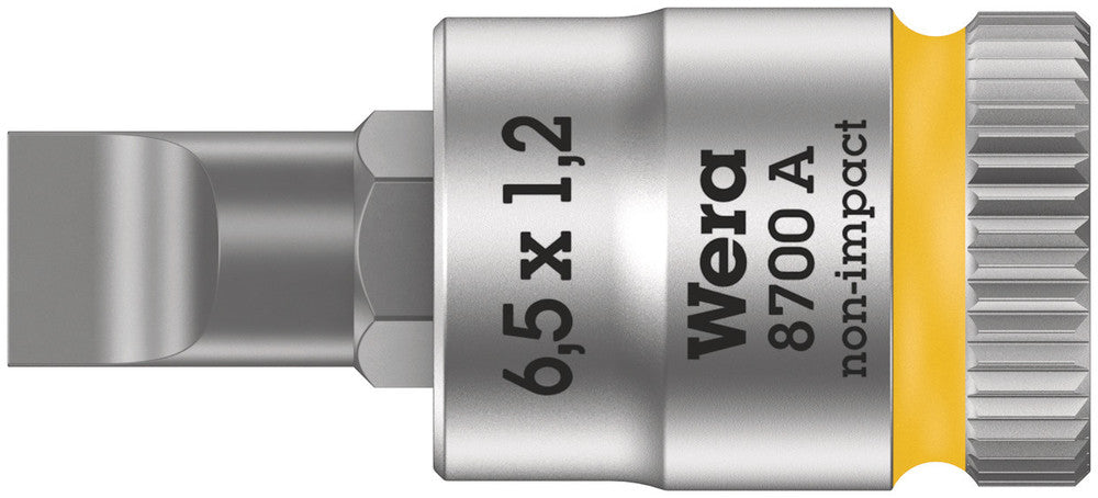 WERA 05003322001 8700 A FL ZYKLOP BIT SOCKET WITH 1/4" DRIVE, FL 1,2 X 6,5 X 28 MM