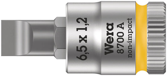 WERA 05003322001 8700 A FL ZYKLOP BIT SOCKET WITH 1/4" DRIVE, FL 1,2 X 6,5 X 28 MM