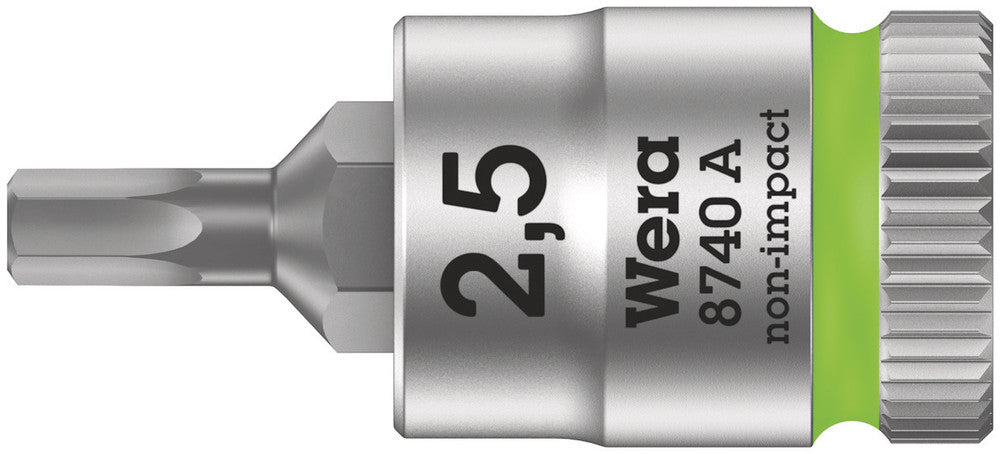 WERA 05003331001 8740 A ZYKLOP BIT SOCKET WITH 1/4" DRIVE WITH HOLDING FUNCTION , 2,5 X 28 MM