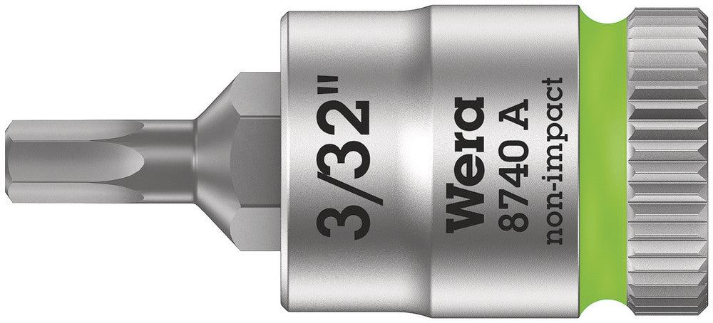WERA 05003381001 8740 A HEX-PLUS SW 3/32" ZYKLOP BIT SOCKET WITH 1/4" DRIVE
