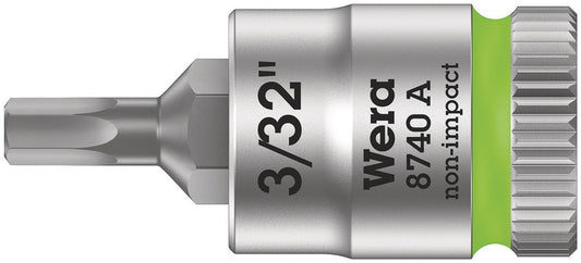 WERA 05003381001 8740 A HEX-PLUS SW 3/32" ZYKLOP BIT SOCKET WITH 1/4" DRIVE