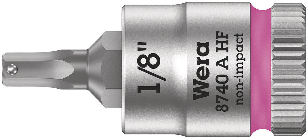WERA 05003383001 8740 A HF HEX-PLUS SW 1/8" ZYKLOP BIT SOCKET WITH 1/4" DRIVE HOLDING FUNCTION