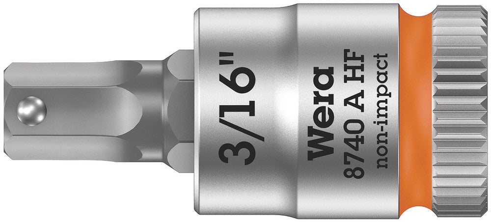 WERA 05003386001 8740 A HF HEX-PLUS SW 3/16" ZYKLOP BIT SOCKET WITH 1/4" DRIVE HOLDING FUNCTION