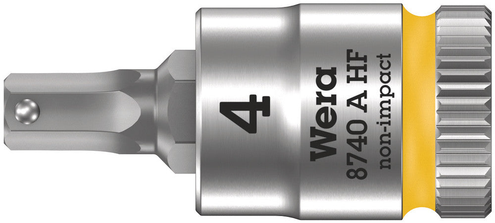 WERA 05003333001 8740 A HF ZYKLOP BIT SOCKET WITH 1/4" DRIVE WITH HOLDING FUNCTION, 4,0 X 28 MM