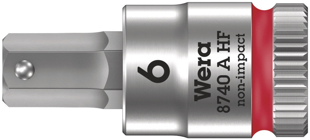 WERA 05003337001 8740 A HF ZYKLOP BIT SOCKET WITH 1/4" DRIVE WITH HOLDING FUNCTION, 6,0 X 28 MM
