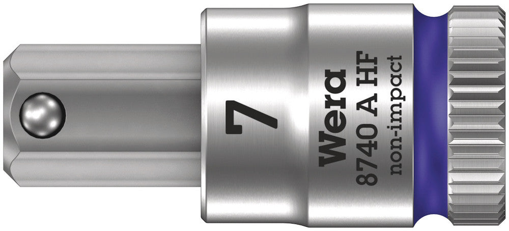 WERA 05003341001 8740 A HF ZYKLOP BIT SOCKET WITH 1/4" DRIVE WITH HOLDING FUNCTION, 7,0 X 28 MM