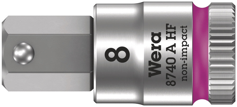 WERA 05003339001 8740 A HF ZYKLOP BIT SOCKET WITH 1/4" DRIVE WITH HOLDING FUNCTION, 8,0 X 28 MM