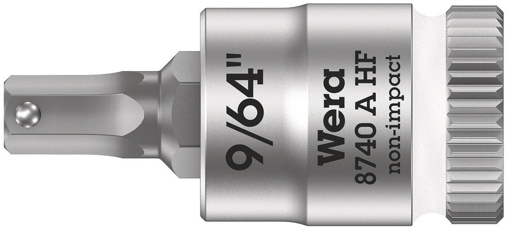 WERA 05003384001 8740 A HF HEX-PLUS SW 9/64" ZYKLOP BIT SOCKET WITH 1/4" DRIVE HOLDING FUNCTION