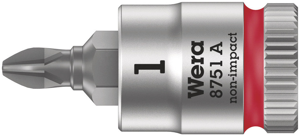 WERA 05003350001 8751 A PH ZYKLOP BIT SOCKET WITH 1/4" DRIVE, PH 1 X 28 MM