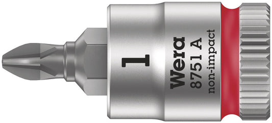 WERA 05003350001 8751 A PH ZYKLOP BIT SOCKET WITH 1/4" DRIVE, PH 1 X 28 MM