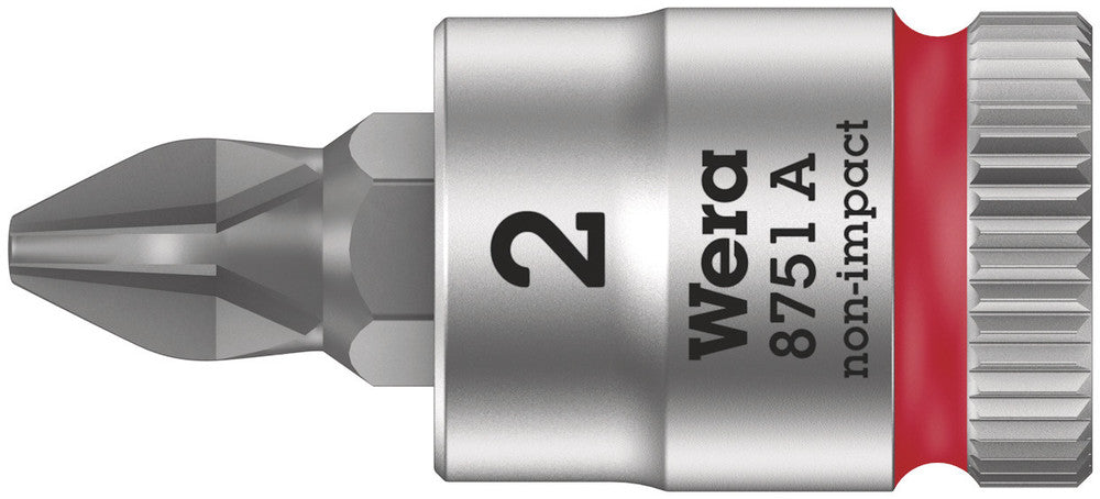 WERA 05003351001 8751 A PH ZYKLOP BIT SOCKET WITH 1/4" DRIVE, PH 2 X 28 MM
