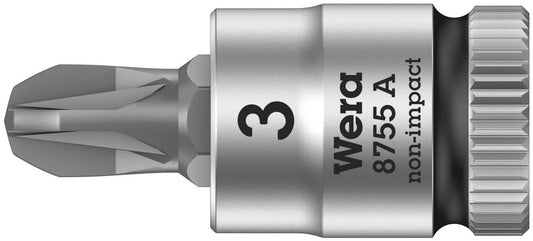 WERA 05003355001 8755 A PZ ZYKLOP BIT SOCKET WITH 1/4" DRIVE, PZ 3 X 28 MM