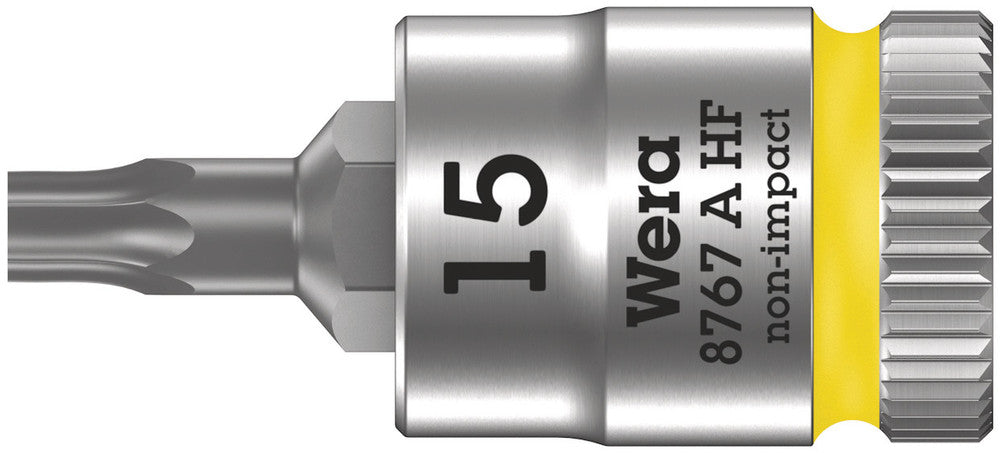 WERA 05003363001 8767 A HF TORX ZYKLOP BIT SOCKET WITH 1/4" DRIVE WITH HOLDING FUNCTION , TX 15 X 28 MM