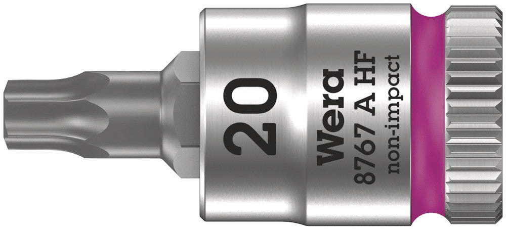 WERA 05003364001 8767 A HF TORX ZYKLOP BIT SOCKET WITH 1/4" DRIVE WITH HOLDING FUNCTION , TX 20 X 28 MM