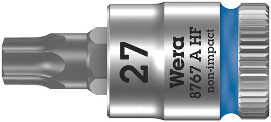 WERA 05003367001 8767 A HF TORX ZYKLOP BIT SOCKET WITH 1/4" DRIVE WITH HOLDING FUNCTION , TX 27 X 28 MM