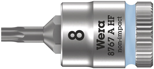 WERA 05003360001 8767 A HF TORX ZYKLOP BIT SOCKET WITH 1/4" DRIVE WITH HOLDING FUNCTION , TX 8 X 28 MM