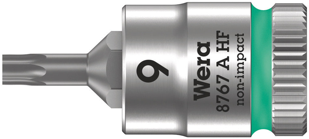 WERA 05003361001 8767 A HF TORX ZYKLOP BIT SOCKET WITH 1/4" DRIVE WITH HOLDING FUNCTION , TX 9 X 28 MM