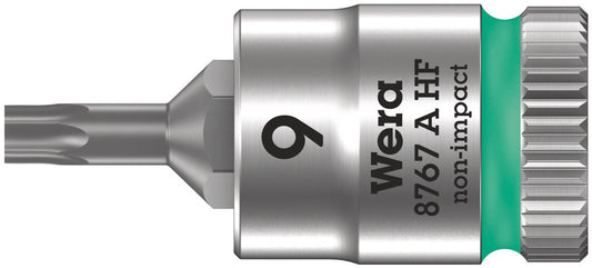 WERA 05003361001 8767 A HF TORX ZYKLOP BIT SOCKET WITH 1/4" DRIVE WITH HOLDING FUNCTION , TX 9 X 28 MM