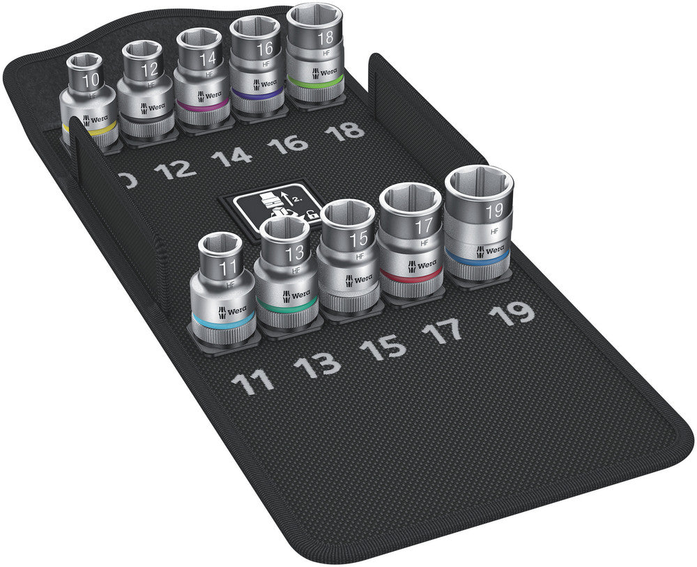 WERA 05004203001 8790 HMC HF 1 ZYKLOP SOCKET SET WITH 1/2" DRIVE SOCKET WITH HOLDING FUNCTION 10PCS