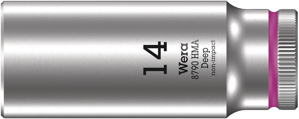 WERA 05004511001 8790 HMA DEEP SOCKETS (1/4" DRIVE SOCKETS - DEEP - 6-POINT) 1/4" DEEP SOCKET SW 14 PINK