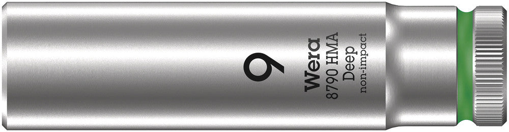 WERA 05004506001 8790 HMA DEEP SOCKETS (1/4" DRIVE SOCKETS - DEEP - 6-POINT) 1/4" DEEP SOCKET SW 9 GREEN