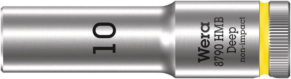 WERA 05004532001 8790 HMB DEEP (3/8" DRIVE SOCKETS - DEEP - 6-POINT) 3/8" DEEP SOCKET SW 10 NEON YELLOW