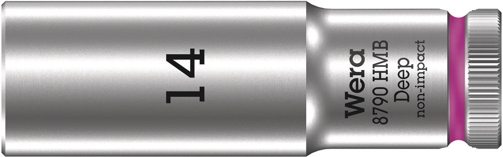 WERA 05004536001 8790 HMB DEEP (3/8" DRIVE SOCKETS - DEEP - 6-POINT) 3/8" DEEP SOCKET SW 14 PINK