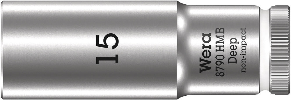 WERA 05004537001 8790 HMB DEEP (3/8" DRIVE SOCKETS - DEEP - 6-POINT) 3/8" DEEP SOCKET SW 15 WHITE