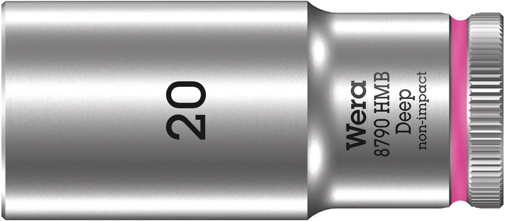 WERA 05004542001 8790 HMB DEEP (3/8" DRIVE SOCKETS - DEEP - 6-POINT) 3/8" DEEP SOCKET SW 20 NEON PINK