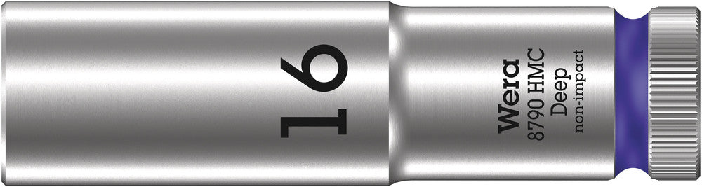 WERA 05004556001 8790 HMC DEEP (1/2" DRIVE SOCKETS - DEEP - 6-POINT) 1/2" DEEP SOCKET SW 16 RED